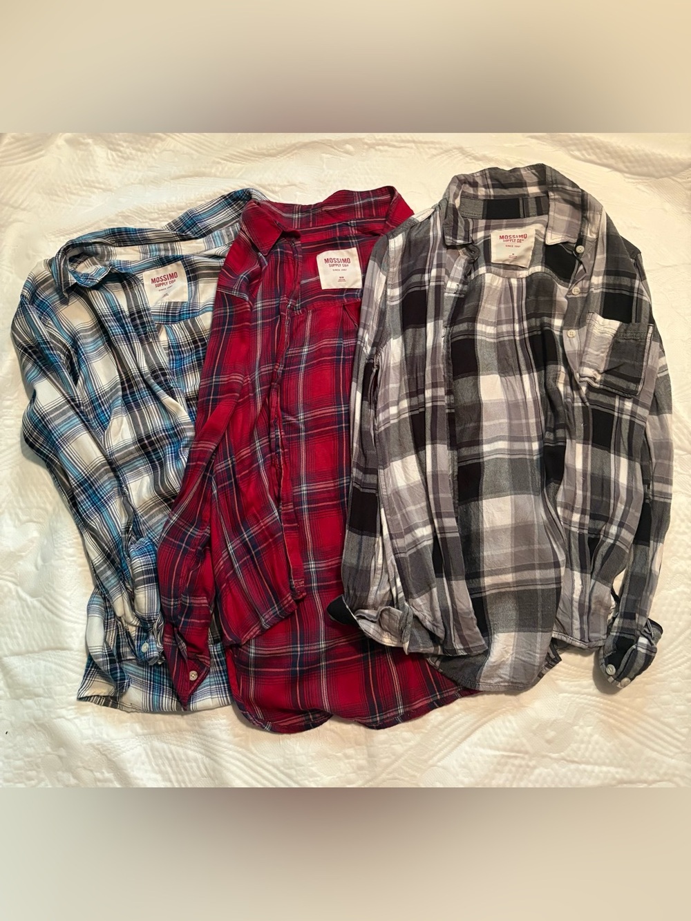 Mossimo Supply Co Plaid Button Down Flannel Shirts Bundle Size M